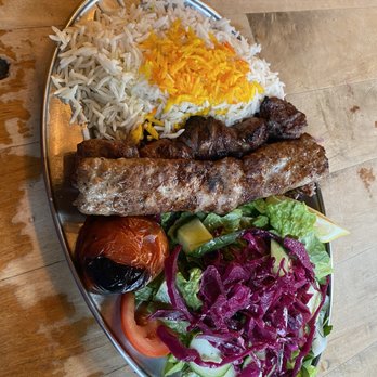 Patogh - Mixed lamb kebab with half salad half saffron rice - Persian/Iranian Near Me - London, XGL