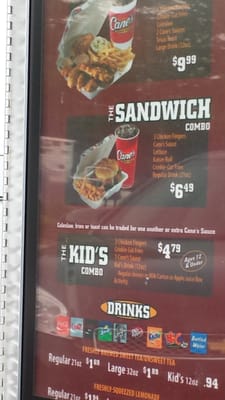 Menu photo 1 Raising Cane's Chicken Fingers Lexington, KY Menu photo 1 Raising Cane's Chicken Fingers Lexington, KY