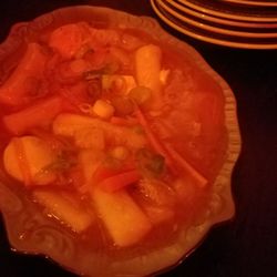 SPICY - Rice cake with quail eggs