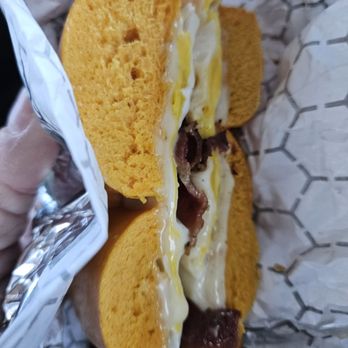 Hot Bagels & More - BEC on egg bagel - Breakfast & Brunch Near Me - Northfield, New Jersey Hot Bagels & More - BEC on egg bagel - Breakfast & Brunch Near Me - Northfield, New Jersey