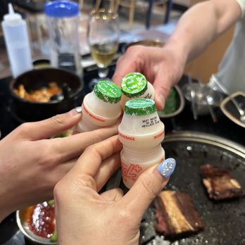 Baekjeong Korean BBQ - Yogurt drink at the end! - Korean Near Me - Calgary, Alberta