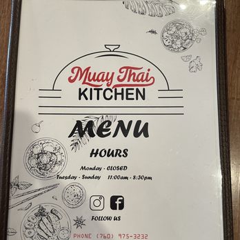 Muay Thai Kitchen - Menu cover. - Thai Near Me - San Marcos, California Muay Thai Kitchen - Menu cover. - Thai Near Me - San Marcos, California