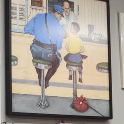 Joe's Diner - Normam Rockwell painting  "The Runaway" Joe's Diner was the place.