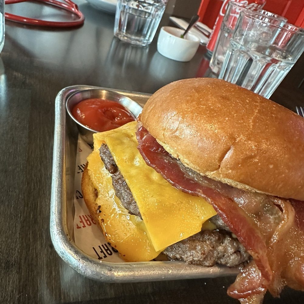 CRAFT Bayside - DOUBLE BACON CHEESE BURGER - Breakfast & Brunch Near Me - Miami, Florida CRAFT Bayside - DOUBLE BACON CHEESE BURGER - Breakfast & Brunch Near Me - Miami, Florida
