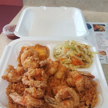 Conch Heaven - Fried shrimp, rice n peas, mac n cheese and cabbage. - Caribbean Near Me - Doraville, Georgia