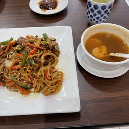 Thai noodle and Tom yum shrimp soup Thai noodle and Tom yum shrimp soup