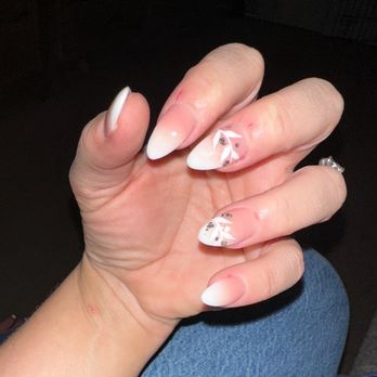 Julie's Nails & Spa - Wedding nails, photo doesn't do them justice. - Nail Salons Near Me - Roseville, California