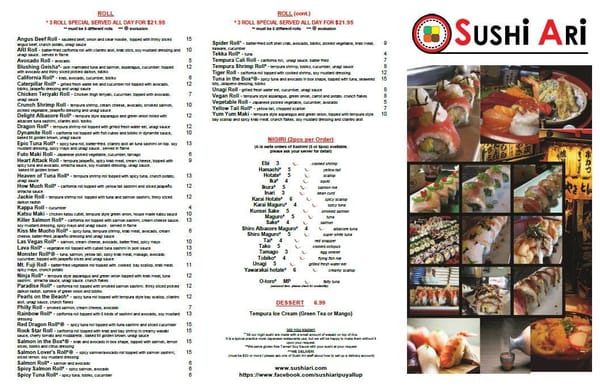 Menu photo 7 Sushi Ari Puyallup, WA Menu photo 7 Sushi Ari Puyallup, WA
