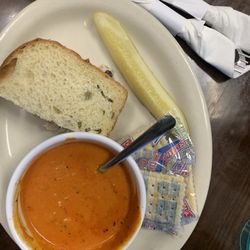Mueller's Bistro & Bakery - Chunky Chicken Salad Sandwich and tomato soup
