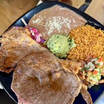 El Sazon Birrieria - Carne Asada plate There's TWO pieces of Carne Asada on this plate! - Mexican Near Me - Spokane Valley, Washington