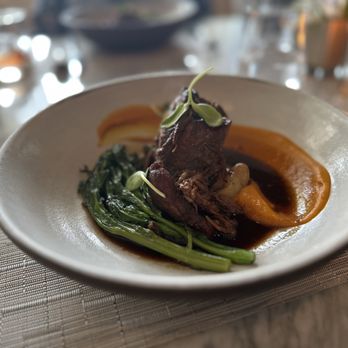 Hawksworth Restaurant - Braised Lamb - Canadian (New) Near Me - Vancouver, British Columbia Hawksworth Restaurant - Braised Lamb - Canadian (New) Near Me - Vancouver, British Columbia