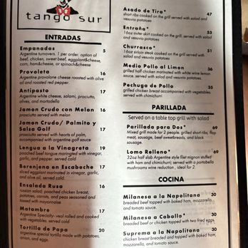 Tango Sur - Menu - Latin American Near Me - Chicago, Illinois