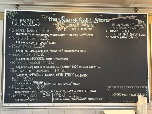 Menu photo 1 The Southfield Store Southfield, MA