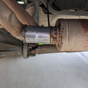 All Star Muffler & Brake - Part of the exhaust was rusted out so they cut the rusted piece out and welded in a new piece of pipe. - Auto Repair Near Me - Conroe, Texas All Star Muffler & Brake - Part of the exhaust was rusted out so they cut the rusted piece out and welded in a new piece of pipe. - Auto Repair Near Me - Conroe, Texas