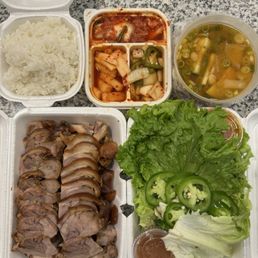 Jokbal Jungsik with all the sides it comes with. Everything was delicious! Highly recommend!