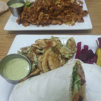 The Green Olive - Chicken shawarma plate and beef kadka wrap - Mediterranean Near Me - Des Moines, Iowa The Green Olive - Chicken shawarma plate and beef kadka wrap - Mediterranean Near Me - Des Moines, Iowa