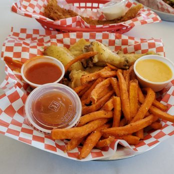 Abby's Crab Shack - Wings (lemon pepper) w/sweet potato fries - Cajun/Creole Near Me - Cedar Park, Texas Abby's Crab Shack - Wings (lemon pepper) w/sweet potato fries - Cajun/Creole Near Me - Cedar Park, Texas