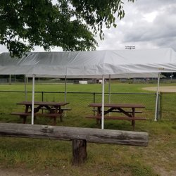 Herbert F. Paine Memorial Park - Covered picnic tables over looking base ball diamond
