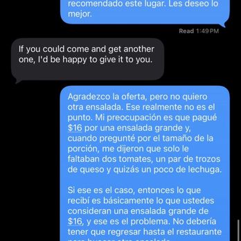 Mandolas Italian Kitchen - Messages with kitchen manager - Italian Near Me - Oldsmar, Florida