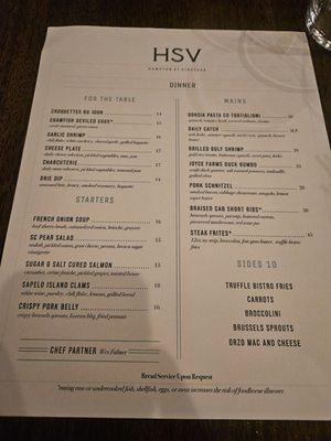 Menu photo 1 Hampton Street Vineyard Columbia, SC