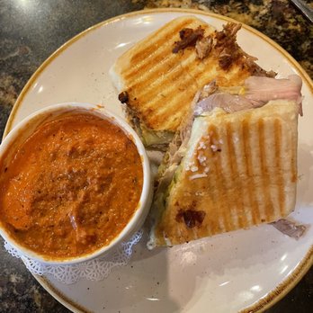 Fork - Tomato basil soup with Cubano! - New American Near Me - Boise, Idaho Fork - Tomato basil soup with Cubano! - New American Near Me - Boise, Idaho