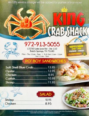 Menu photo 4 King Crab Shack Balch Springs, TX