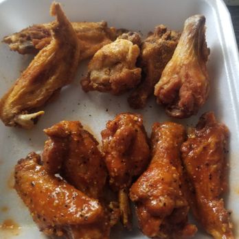 Memphis Style Wingz & Thingz - Another view of the 5 regular and 5 honey hot lemon pepper - American Near Me - Houston, Texas Memphis Style Wingz & Thingz - Another view of the 5 regular and 5 honey hot lemon pepper - American Near Me - Houston, Texas