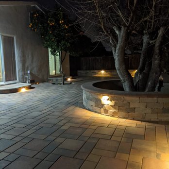 Opulands Landscape Design & Construction - At night. With the amazing ledge lights. - Landscaping Near Me - Campbell, California