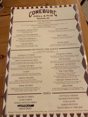 Menu photo 2 The Coneburg Grill And Pub Peabody, KS Menu photo 2 The Coneburg Grill And Pub Peabody, KS