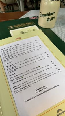 Menu photo 1 Augustiner-Keller Munich, BY Menu photo 1 Augustiner-Keller Munich, BY