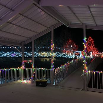 Abilene Zoo - Zoo lights from the lake dock. - Zoos Near Me - Abilene, Texas