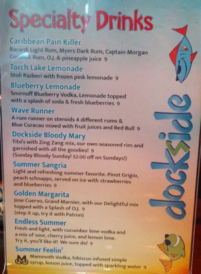 Menu photo 3 Dockside - Torch Lake Bellaire, MI