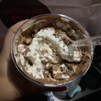 Chocolate Dip - This is the most recent sundae I got. This is how it was given to me. Completely unappetizing and I don't even understand what happened. - Creperies Near Me - New York, New York Chocolate Dip - This is the most recent sundae I got. This is how it was given to me. Completely unappetizing and I don't even understand what happened. - Creperies Near Me - New York, New York