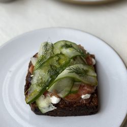 Dawn Ranch - Salmon on rye toast for Bfast