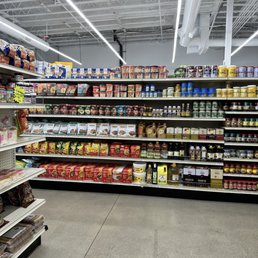 shelves of food