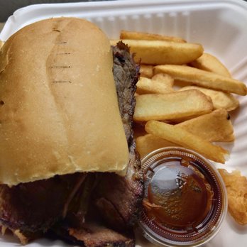 Sam's Bar-B-Que - Sam's bbq brisket sandwich with fries - Barbeque Near Me - San Jose, California