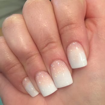 Atlantis Nail Bar - Gradient pink and white glitter acrylic! I'm in love! - Nail Salons Near Me - Spring, Texas