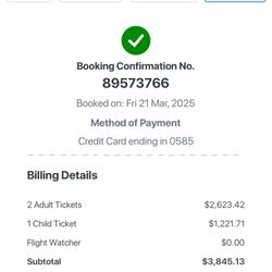 JetBlue - Billing details