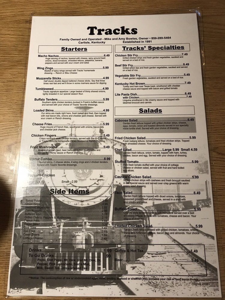 TRACKS Updated January 2025 5310 Concrete Rd, Carlisle, Kentucky Restaurants Restaurant