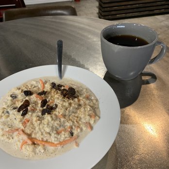 Higher Grounds Coffee Shop - Carrot cake oatmeal and bottomless coffee. Yummy way to start the day, and the staff was very friendly - Coffee & Tea Near Me - Midland, Texas