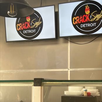Crack & Sizzle - two televisions above the counter - Juice Bars & Smoothies Near Me - Detroit, Michigan Crack & Sizzle - two televisions above the counter - Juice Bars & Smoothies Near Me - Detroit, Michigan