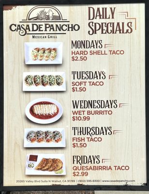 Menu photo 7 Casa De Pancho Mexican Grill  Walnut, CA