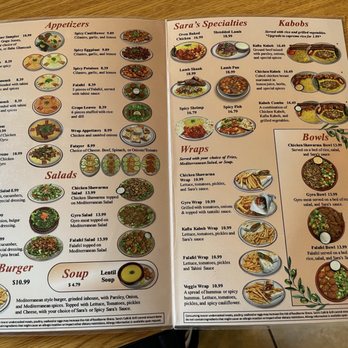 Sara’s Cafe & Grill - Menu - Mediterranean Near Me - Roswell, New Mexico