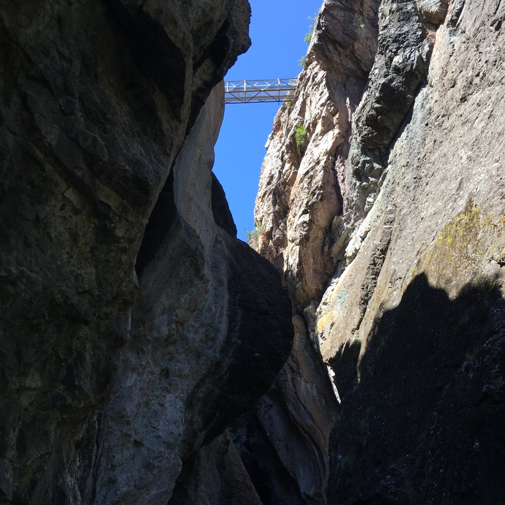 Box Canyon Waterfall and Park - Looking up at the bridge from Lower Box Canyon Falls. - Parks Near Me Box Canyon Waterfall and Park - Looking up at the bridge from Lower Box Canyon Falls. - Parks Near Me