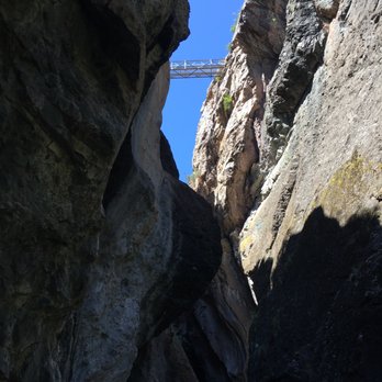 Box Canyon Waterfall and Park - Looking up at the bridge from Lower Box Canyon Falls. - Parks Near Me