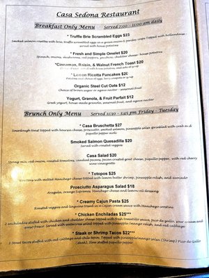Menu photo 2 Casa Sedona Restaurant Sedona, AZ Menu photo 2 Casa Sedona Restaurant Sedona, AZ