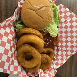 Bobs of Mankato - Chicken Fry Sandwich and Onion Rings along