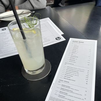 Row 34 - Seaport - My delicious cocktail and the oyster menu - New American Near Me - Boston, Massachusetts