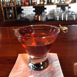 Bourbon West - House Manhattan with tasty Bellingham, Wa bourbon and amazing cherries!