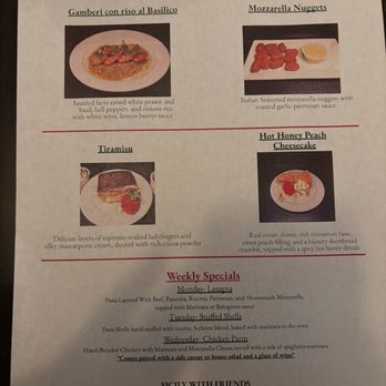 Piazza Sorrento - Chefs Features (specials) menu Aug 6-12, 2026 - Italian Near Me - Hershey, Pennsylvania Piazza Sorrento - Chefs Features (specials) menu Aug 6-12, 2026 - Italian Near Me - Hershey, Pennsylvania